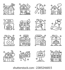 Pack of Real Estate Flat Icons 

