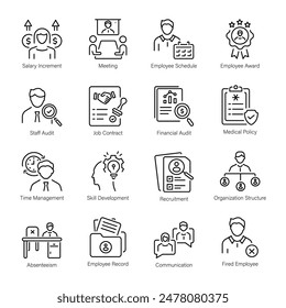 Pack of Recruitment and HR Services Linear Icons 

