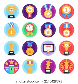 Pack of Rewards Flat Rounded Icons 

