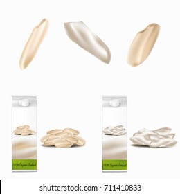 pack of rice milk, rice, on white background, illustration