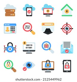 Paquete de Iconos planos de seguridad y protección

