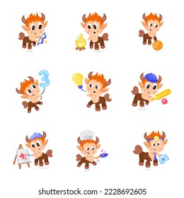 Pack of Sagittarius Flat Stickers

