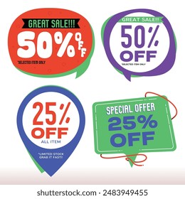 A pack of sale banner in various style