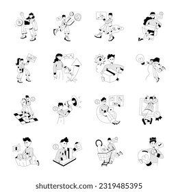 Packungen mit handgezeichneten Illustrationen  

