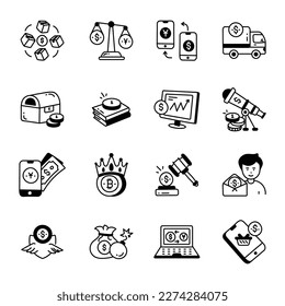 Paquete de Iconos de mano de administración de ventas 

