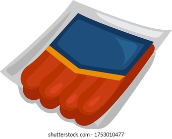 Pack of sausages , illustration, vector on white background
