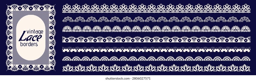 Pack with scallop lace borders. Seamless seven embroidery lines.