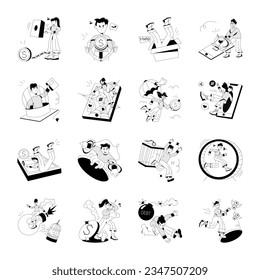 Paquete de ilustraciones de dibujos de estafas 

