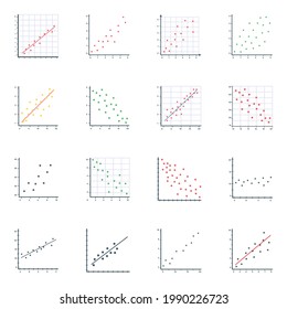 Pack of Scatter Plots Flat Icons