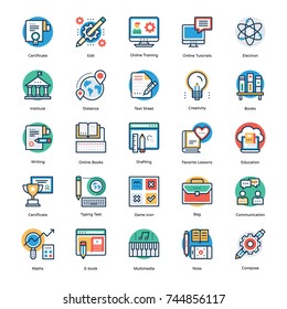 
Pack of School and Education Flat Icons
