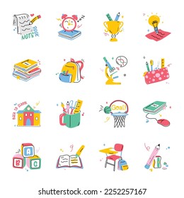 Pack of School Flat Stickers 

