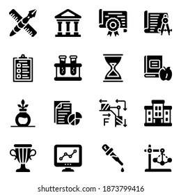 
Pack of Science and Education in Solid Icons
