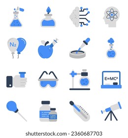 Pack of Science and Lab Flat Icons