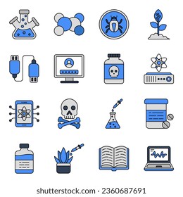 Pack of Science and Laboratory Flat Icons