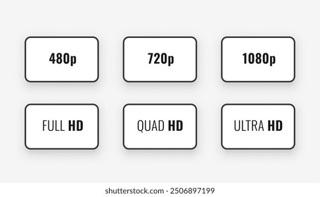 pack of screen resolution dimension tag icon design vector