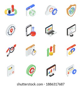 
Pack of Search Engine Optimization Isometric Icons