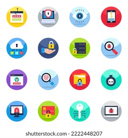 Paquete de iconos planos de seguridad 
