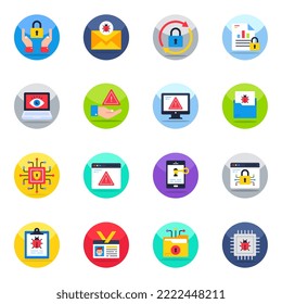 Pack of Security and Safety Flat Icons 
