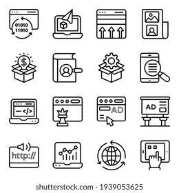 Pack of Seo and Web Technology Linear Icons 