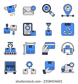 Pack of Shipment and Cargo Flat Icons 

