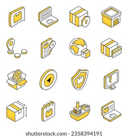Pack of Shipment Flat Icons
