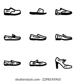 Pack of Shoes Glyph Icons 

