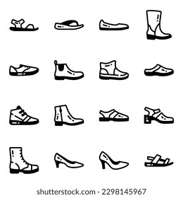 Pack of Shoes Glyph Icons 

