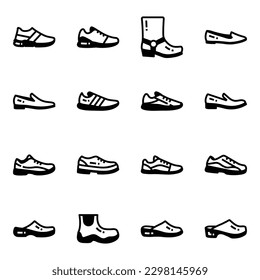 Pack of Shoes Glyph Icons 

