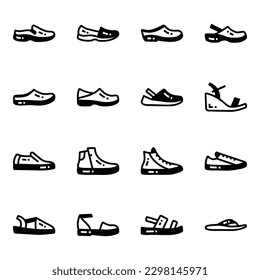 Pack of Shoes Glyph Icons 

