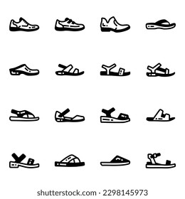 Pack of Shoes Glyph Icons 

