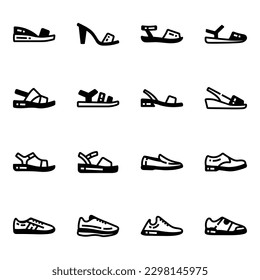 Pack of Shoes Glyph Icons 

