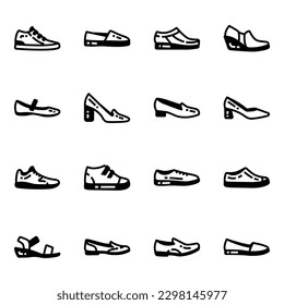 Pack of Shoes Glyph Icons 

