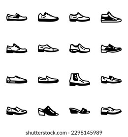 Pack of Shoes Glyph Icons 

