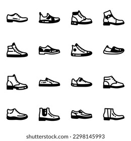 Pack of Shoes Glyph Icons 

