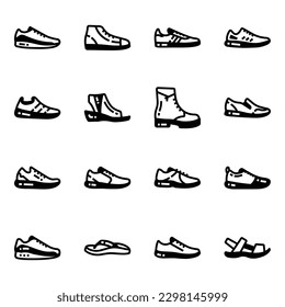 Pack of Shoes Glyph Icons 

