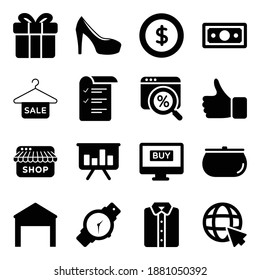
Pack of Shopping and Accessories Icons in Flat Style 