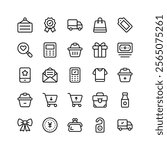 Pack of shopping ecommerce icons in modern design style