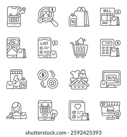 Pack of Shopping and Ecommerce Linear  Icon 

