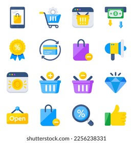 Pack of Shopping Flat Icons 


