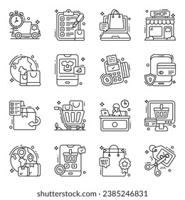 Pack of Shopping Flat Icons 

