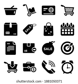 
Pack of Shopping Icons in Flat Style 