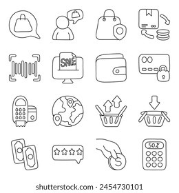 Pack of Shopping lineares Symbol

