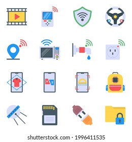 Pack of Smart Devices Flat Icons 