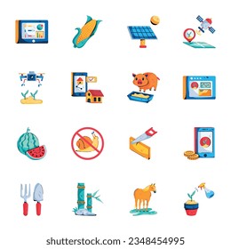 Pack of Smart Farming Flat Icons  

