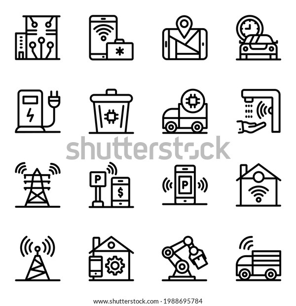 Pack of Smart Life Linear\
Icons