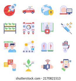 Pack of Smart Technology Flat Icons
