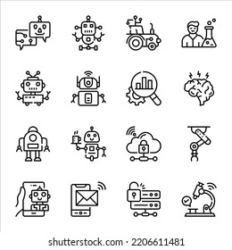 Pack of Smart Technology Outline Icons
