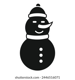 Pack smile snowman icon simple vector. Festive season. Design frozen water