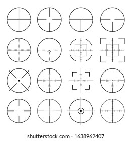 Set Different Flat Vector Crosshair Sign Stock Vector (Royalty Free ...