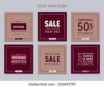 Pack Social Media Design Vector 